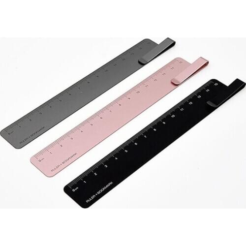KACO Metal Aluminum RUMA Bookmark Ruler with Paper Clip