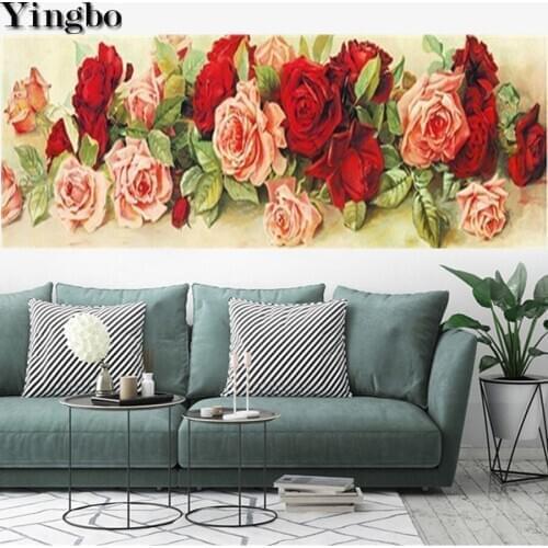 Peony rose red flower Full Square Drill 5D DIY Diamond Embroidery painting Picture Handmade Diamond Mosaic Needlework decoration