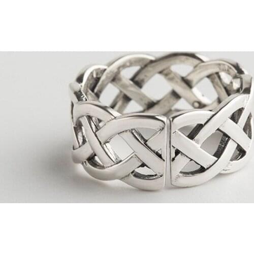 Brief Woven pattern Silver 925 rings for women Star Index Ring fashion jewelry