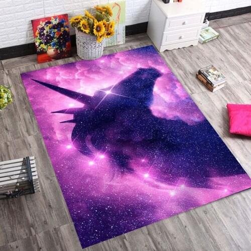 New dream Unicorn 3D cartoon printing carpet childrens Bedroom game mat girls room carpet area childrens game soft carpet