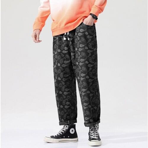 Harajuku Style Printing Men‘s Woman’s Jeans Fashion Oversized Casual Jean Pants Male Streetwear New Vintage 2021