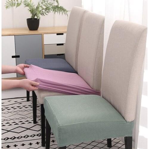 Set Solid Chair Covers Spandex Dining Chair Covers Stretch Kitchen Elastic Chair Cover Wedding Seat Slipcover funda silla D30