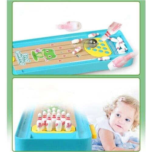 Mini tabletop frog bowling game toy fun indoor parent-child interactive table sports game toy bowling children gifts Mini frog b