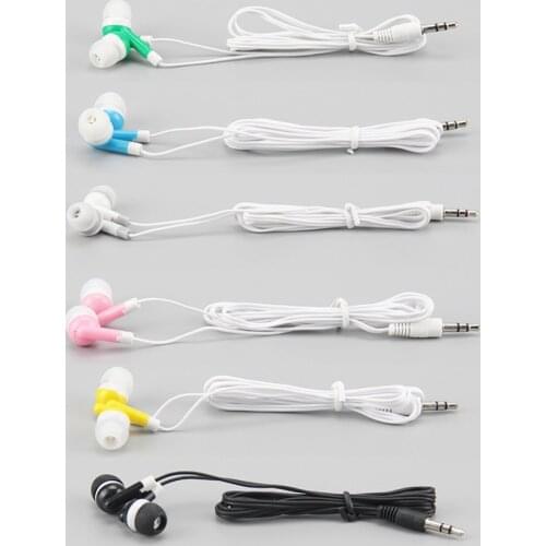 Low-cost Cheapest Disposable Earphones headphone for bus train plane one time use For Museum Library Company gift 500pcs/lot