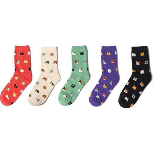 COCOTEKK New Cute Cat Cotton Women Socks Novelty Lovely Cool Cartoon Animal Cat Socks Women Fashion Funny Socks Female G