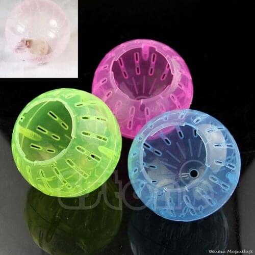 Plastic Pet Rodent Mice Jogging Ball Hamster Gerbil Rat Exercise Portable Funny Solid Hamster Running Balls Play Toys Accessory