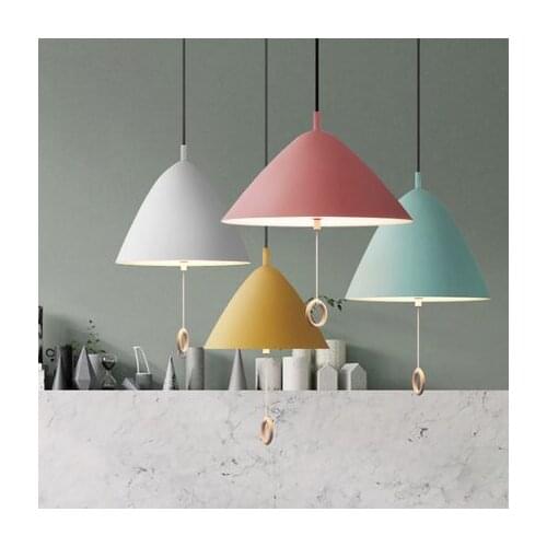 Nordic Duplex Building Pendant Light Creative Macaron Pull Wire Luminaires for Dining Room Bedroom Childrens Room Bedside Lamps