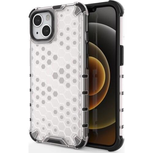 100pcs Honeycomb Shockproof Soft Cover Transparent Clear Hard TPU+PC Case For iPhone 13 Pro Max 12 Mini 11 XS XR X 8 7 6 Plus SE