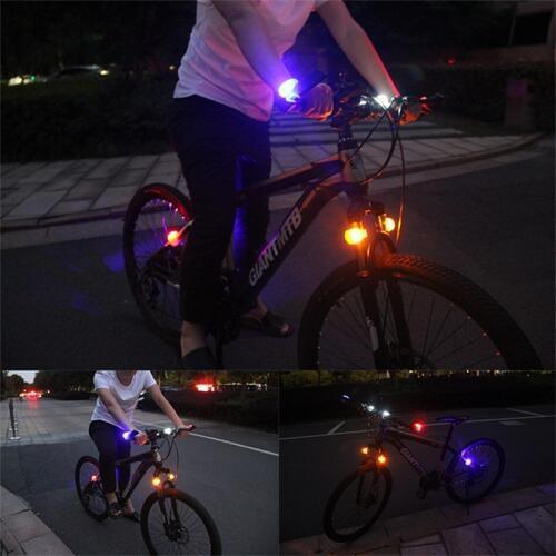 Bicycle Warning Light with Battery Waterproof Silicone LED Head Front Rear Wheel Lights Bike Headlight Lamp Cycling Accessories