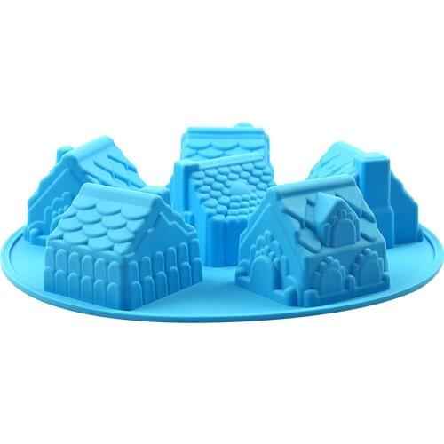 Silicone 3D Christmas Gingerbread House Cake Mold Chocolate For Houses Baking Tools Decorating Cookie Bakeware Mould Amicably