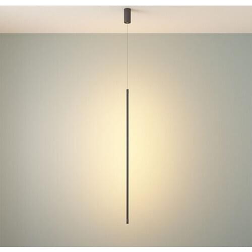 Modern Slender LED Pendent Light Simple Living Room Deco Sofa Corner Bedroom Bedside Pendent Light Stair Kitchen Lights Hanging