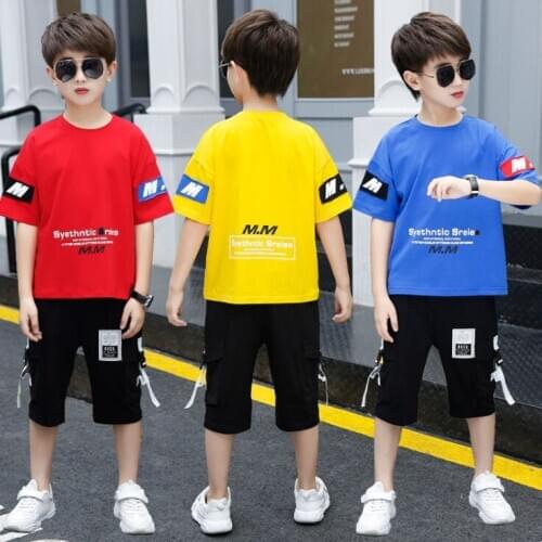 Sport Suits Teenager Summer Boys Girls Clothing Sets Short Sleeve T Shirt & Pants Casual 6 7 8 9 10 12 13 14 Years Child Clothes