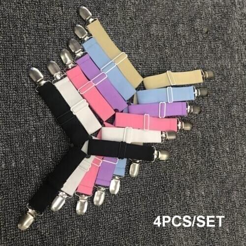 4 Pcs/set Elastic Bed Clips Sheet Belt Fastener Adjustable Bed Sheet Grippers Mattress Cover Non-slip Clip Blankets Holder