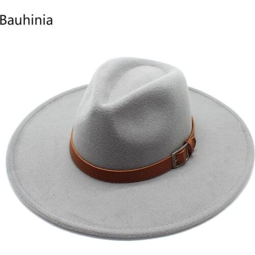 Winter Fedora Hats For Women Gentleman Elegant Lady 9.5CM Wide Brim Jazz Church Panama Sombrero Cap Vintage Wedding Hat