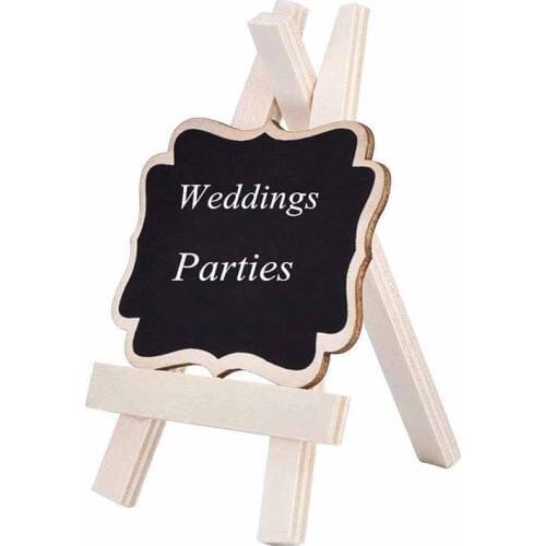 Huiran 10pc Mini Wooden Wedding Blackboard Chalkboard Label Table Wedding Invitations Card Wedding Birthday Party Decor Supplies