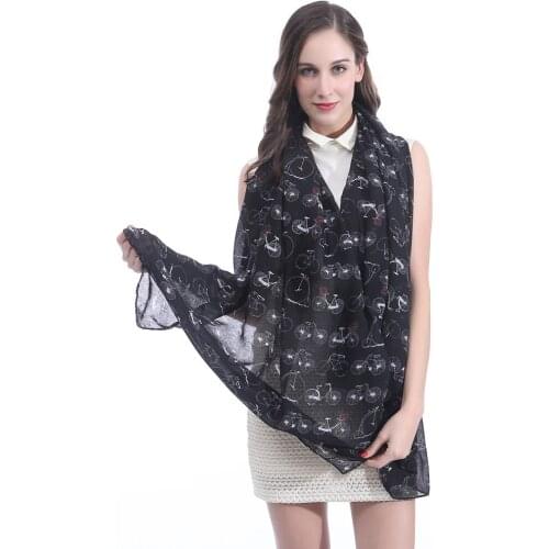 10pcs/lot Vintage Bicycle Print Scarf Shawl Wrap Ladies Accessories Scarves