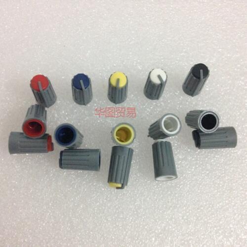 10pcs Behringer mixer Half axle potentiometer knob cap / red yellow blue black white 270 degrees audio light knob cap audio