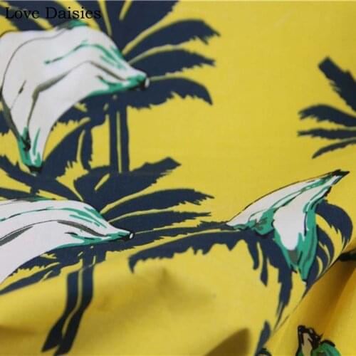100%Cotton Poplin WHITE YELLOW Banana Tree Black Raindrop Toucan Stripe Thin Fabric for DIY Summer Handwork Apparel Shirt Dress
