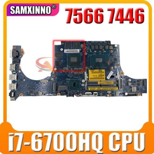 100% working for dell 7566 7446 laptop motherboard with i7-6700HQ cpu 0JYC14 JYC14 CN-0JYC14 BCV00 LA-D991P working good