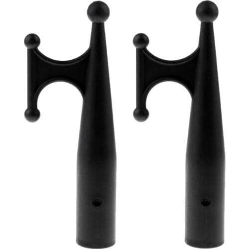 2 Pack Nylon Boat Hook Replacement Tip for 1 inch 25mm Pole Tubing, Black