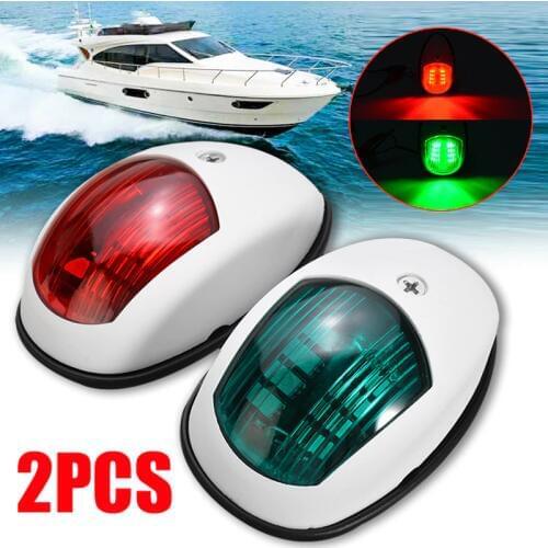 2pcs Universal Navigation Light Lamp For Marine Boat Yacht LED Bulb Red/Green Housing ABS Plastic Signal Light 10V-30V