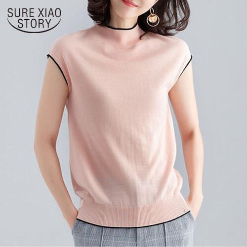 2021 New Half Turtleneck Tops Women Knitted shirt Female Candy Colors Inner Base Shirts Feminine Sleeveless Blouse Women 9439