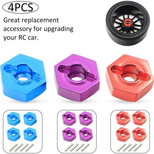 4PCS 12mm Wheel Hex Drive Hub Adapter Combiner Coupler With Pins Screws For HSP HPI Redcat Tamiya Traxxas D90 1/10 RC Car