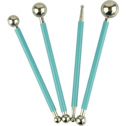 ANGRLY Voberry 4pcs DIY Stainless Baking Cake Tools Fondant Decorating Modelling Tool & Happy Kitchen Time forma de silicone