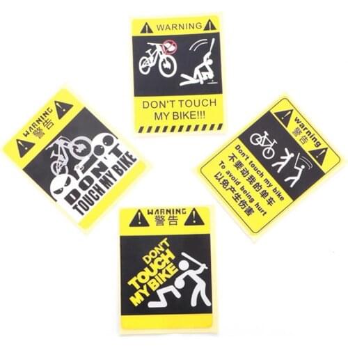 40%HOT 10Pcs Don't Touch My Bike Bicycle Waterproof Decorative Warning Sticker Decal