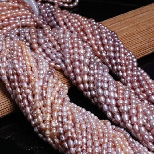 5-6mm Purple Irregular Pearl Beads Natural Freshwater Cultured Pearls for Jewelry Making DIY Elegant Necklace Bracelet 14