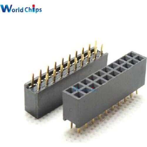 5PCS 2x10 20Pin 2.54mm Double Row Female Straight Header Pitch Socket Pin Strip
