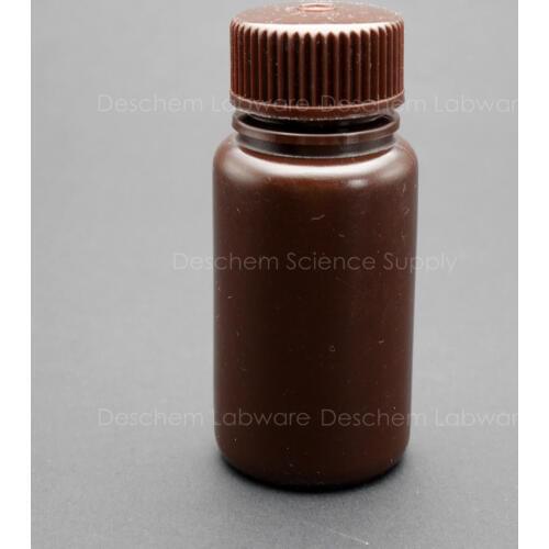 5PCS 60mL HDPE Brown Bottle Wide Mouth Lab Armber Plastic Reagent Bottle