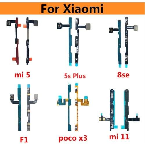 5PCS For Xiaomi Poco M3 Power On Off Switch Volume Key Button Flex Cable Replacement Parts
