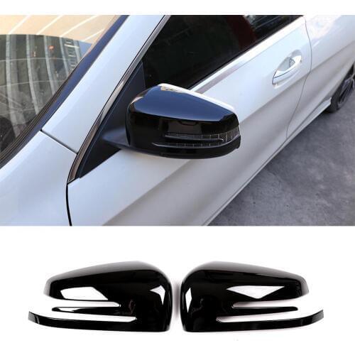 For Mercedes Benz A CLA GLA GLK Class W176 W117 X156 X2 x Black 'Carbon Fiber ABS Side Door Rearview Mirror Cap Cover Trim 20