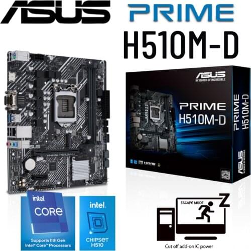 Asus LGA 1200 PRIME H510M-D H510 Motherboard PCI-E 4.0 2 DDR4 64GB 4 SATA III Micro ATX Motherboard 1200 USB3.2 Placa-mãe New