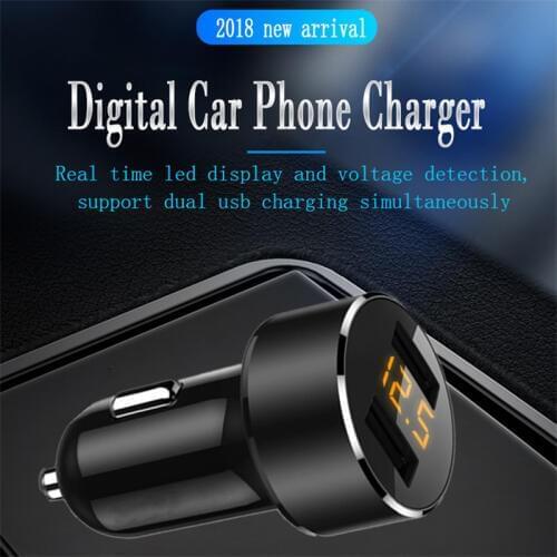 Car 3.6 A 3.4A 3.0 A Fast Dual USB Charger Adapter DC 12V 24V Voltage LED Digital Display for Car battery for Iphone 8 X Samsung