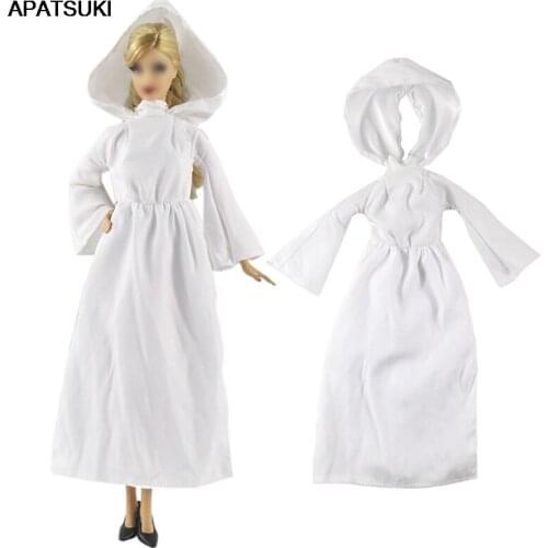 White Cosplay Costume Sister Doll Clothes For Barbie Doll Dress Gown Outfits For Barbie Dollhouse 1/6 Doll Accessories