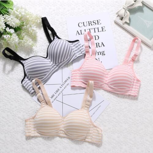 Thin cotton student cotton bra girl underwear development period cotton bra without steel ring comfortable bra teenage girls top