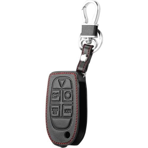 Car Key Cover For Volvo S40 XC90 S80 XC70 S60 V70 D05 Leather Remote Flip Folding Key Case Fob Cover Holder 5 Buttons