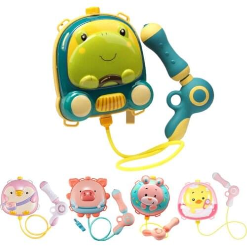 Childrens Cartoon Animal Backpack Water Gun Pull-out Large-capacity High-pressure Water Gun Summer Outdoor Water Toy