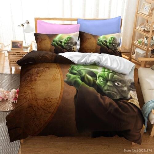 Disney Star Wars Yoda Bedding Set Queen King Size Duvet Cover Set Soft Comforter Cover & Pillowcase Set Home Textile Bedclothes