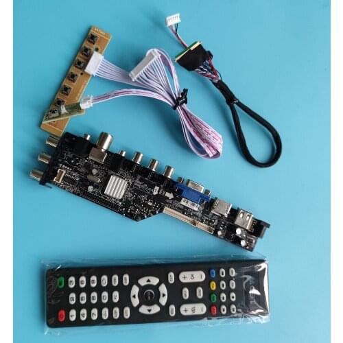 Kit For LTN173KT01 1600X900 Signal controller board DVB-T DVB-T2 40pin digital 17.3" LED USB VGA TV HDMI AV remote Panel LVD