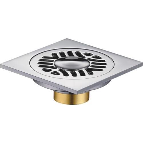 1PC Creative Floor Drain Brass 4" Bathroom Floor Waste Drain Antique Brass Cover Shower Drain