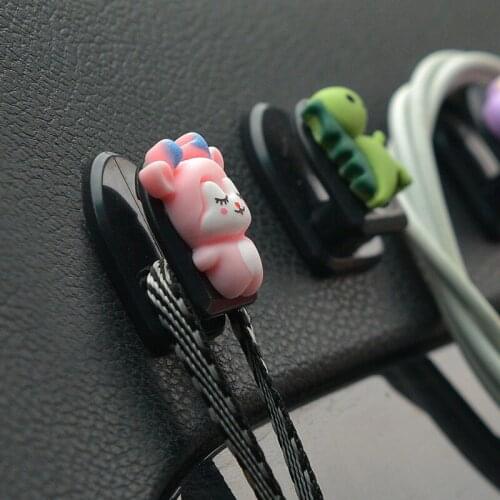 Car Interior Multifunction Hooks Plastic Cute Cartoon Animals Pattern Auto Seat Back Home Wall Decor Storage Hooks