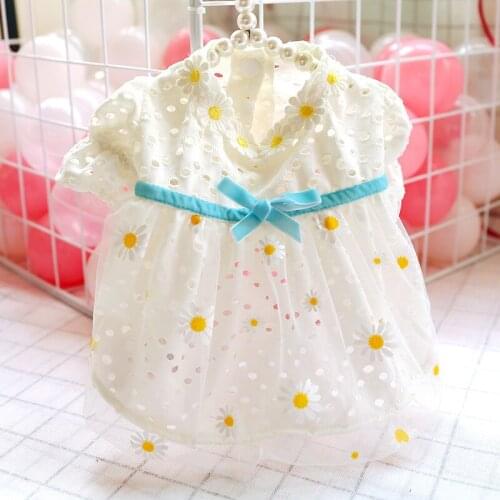 Pug Yorkie Clothing Puppy Cat Dog Dresses Costume Princess Dog Dress Spring Summer Outfits Plaid Clothes for Small Dog Chihuahua