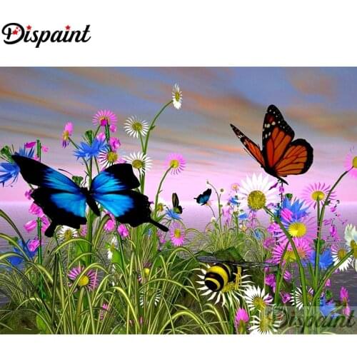 Dispaint Full Square/Round Drill 5D DIY Diamond Painting "Flower butterfly" 3D Embroidery Cross Stitch Home Decor Gift A11105