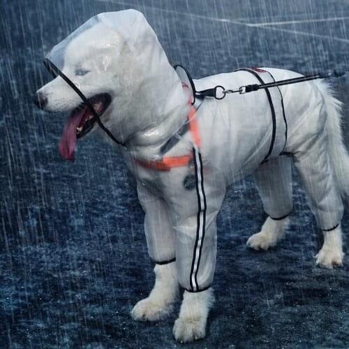 Pet Dog Waterproof Raincoat Puppy Four Feet Hooded Transparent Small Dog Pet Rain Coat Outdoor Breathable Puppy Clothes