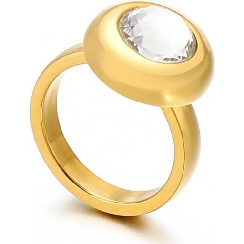 Big stone wedding ring designs for women fashion costume african jewelry yellow gold filled stainless steel thumb finger ring