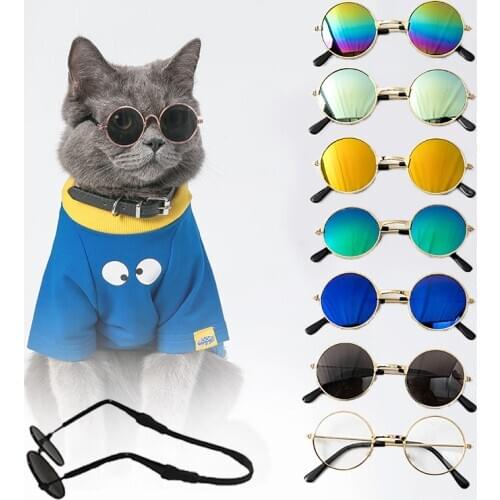 Glasses For a Cat Pet Products Goods For Animals Dog Accessories Cool Funny The Kitten Lenses Sun Photo Props Colored Sunglasses