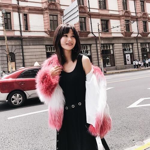 Clothes Women Real Coat Fox Fur Jacket Winter Warm Slim Overcoat Korean Vintage Coats Manteau Femme Hiver ZL713